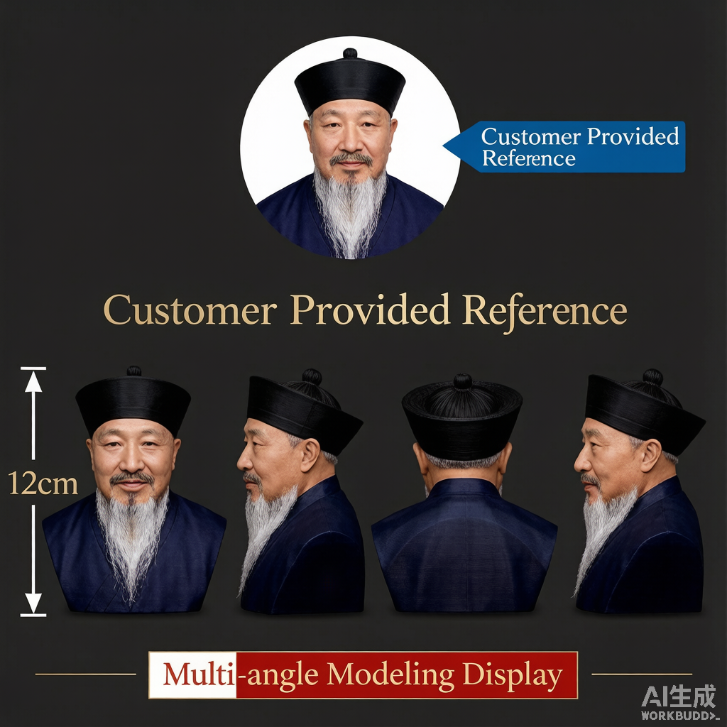 Custom elderly memorial 3D figurine from photo by Joyfulpop