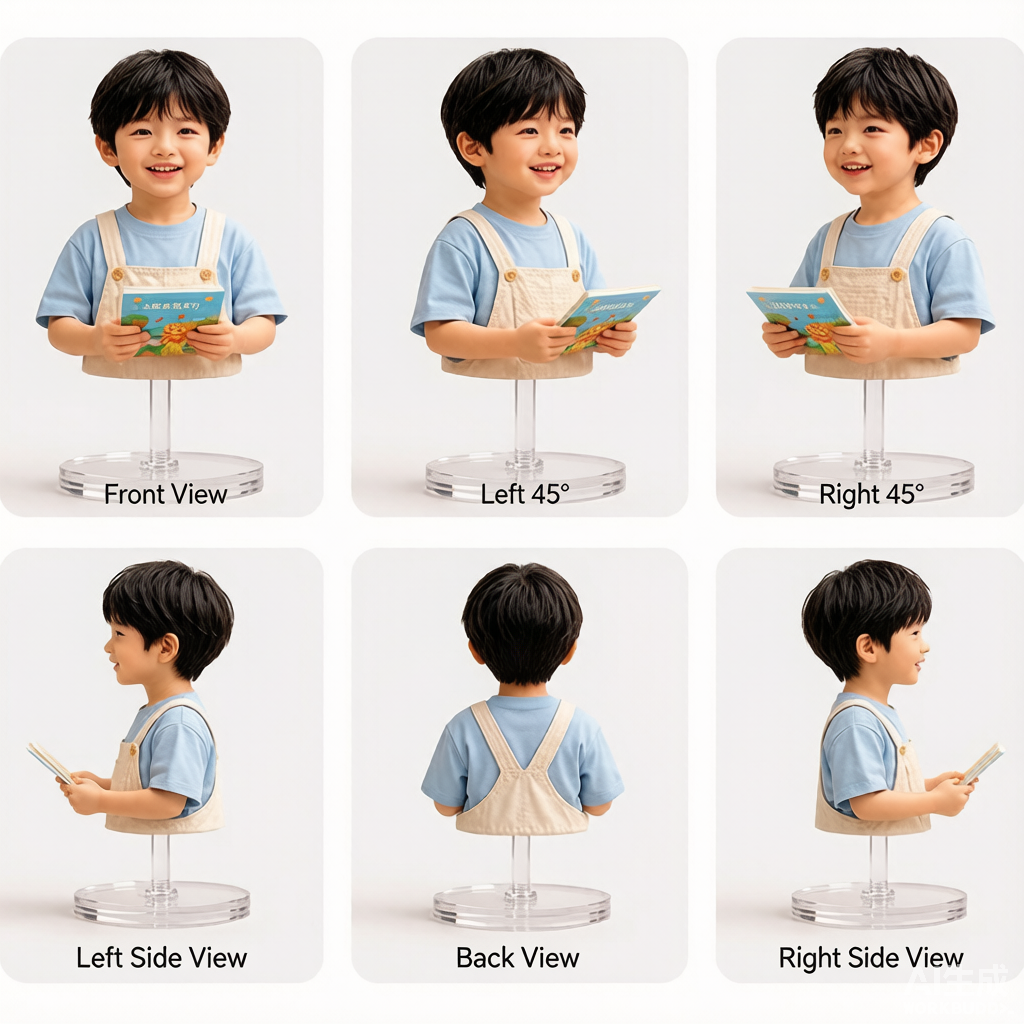 Custom children's 3D portrait figurine made from photo by Joyfulpop