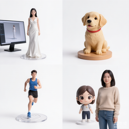 Custom mixed multi-character 3D figurine from photos by Joyfulpop