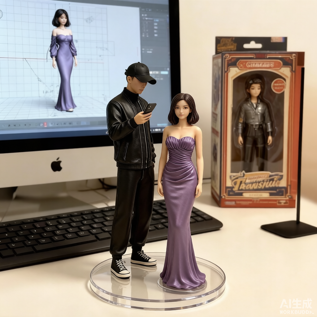 Custom family 3D portrait figurine from photo by Joyfulpop