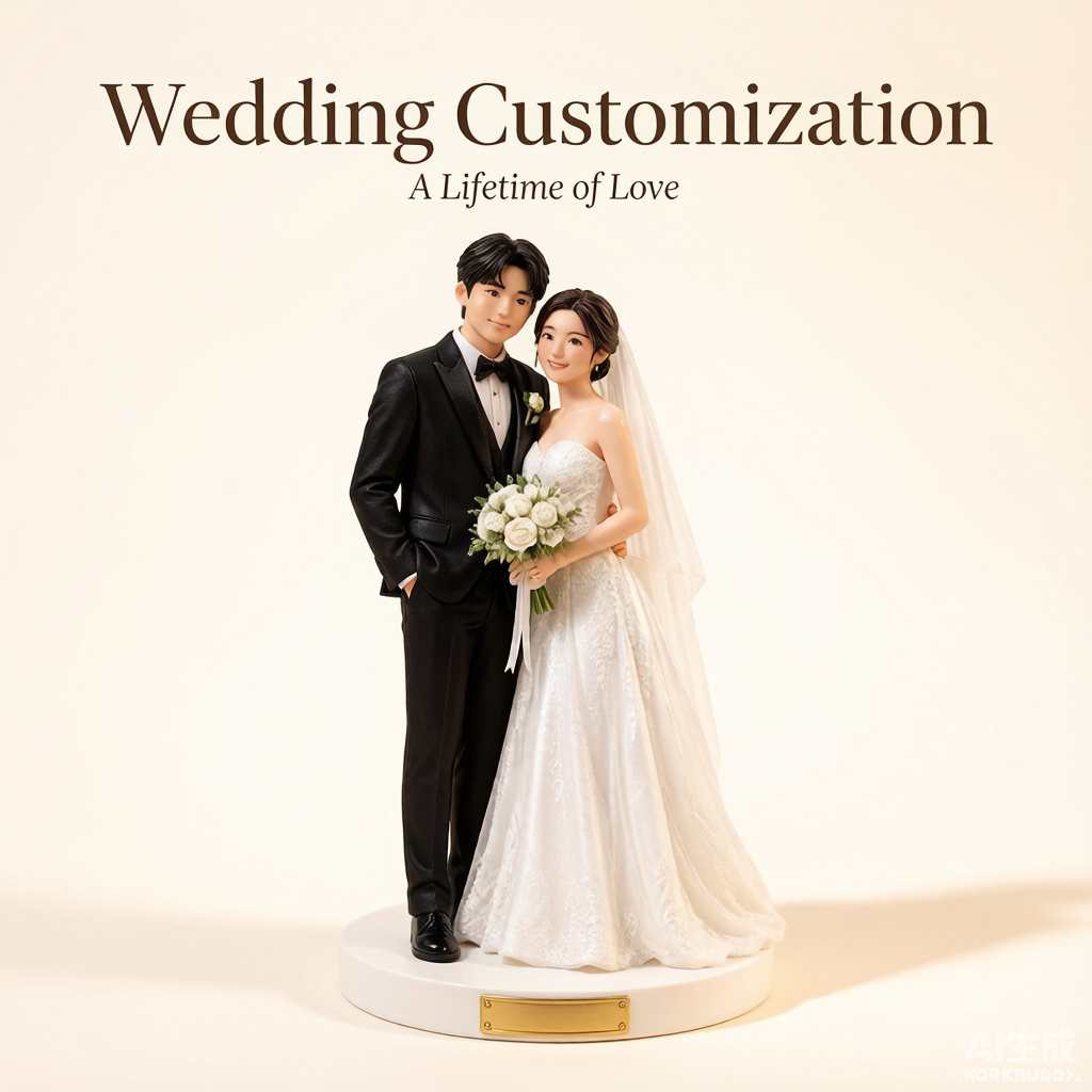 Custom wedding couple 3D figurine from photo by Joyfulpop
