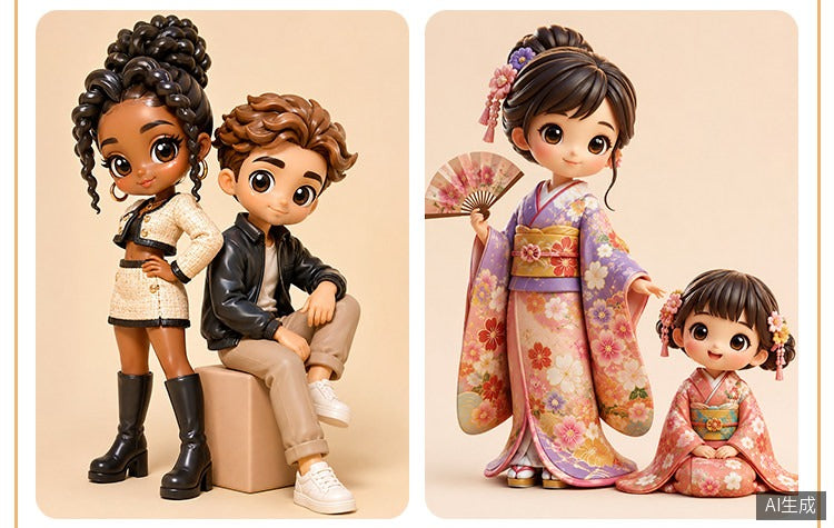 Custom friends 3D figurine from photo by Joyfulpop