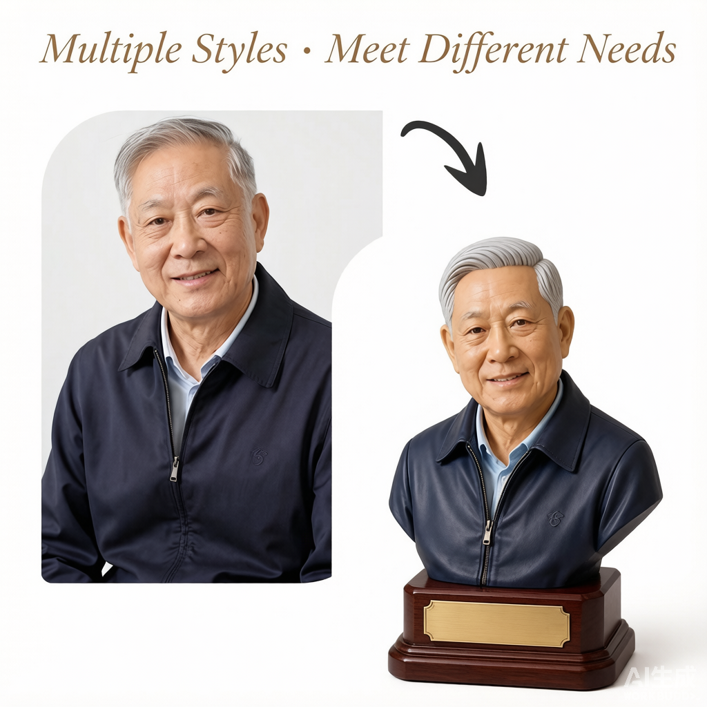 Custom elderly memorial 3D figurine from photo by Joyfulpop