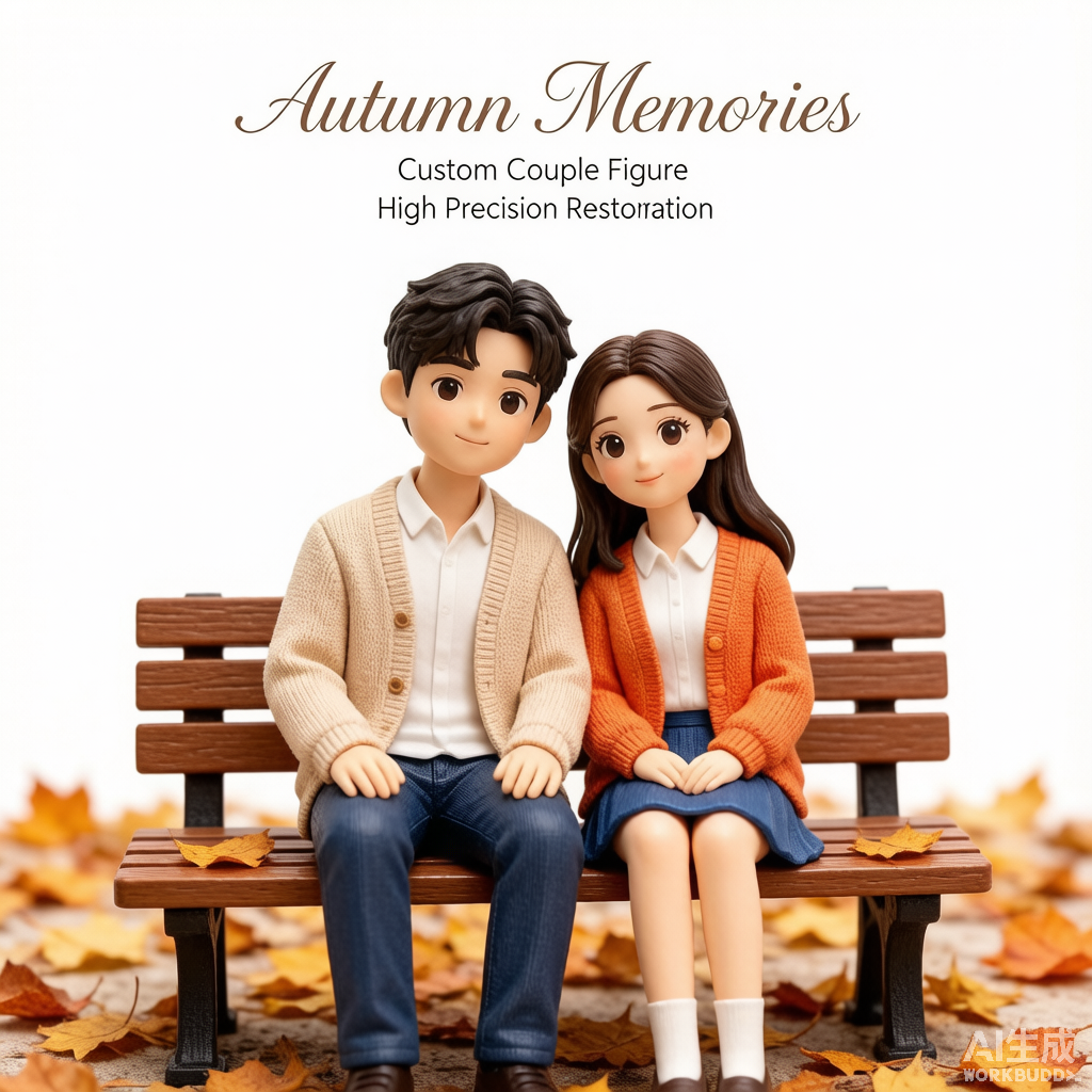 Custom couple 3D figurine sculpted from photo by Joyfulpop