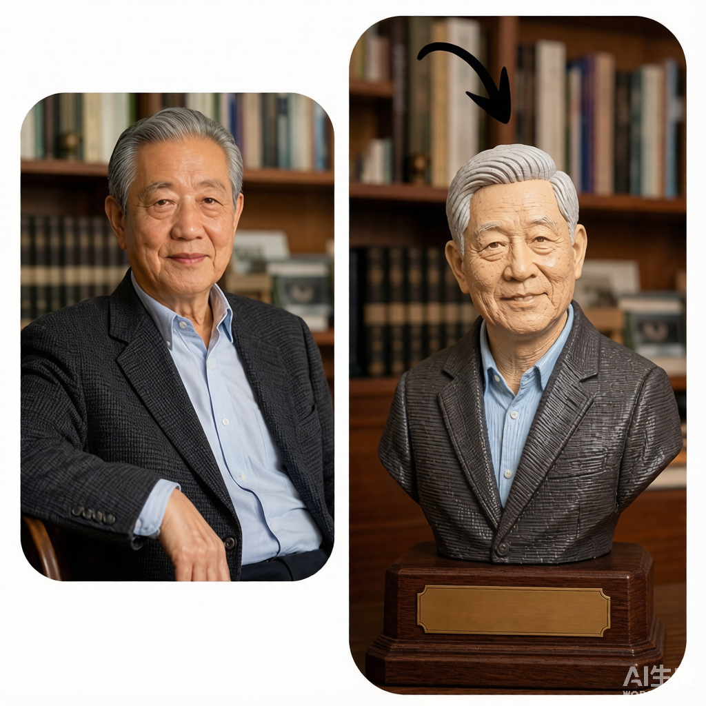 Custom elderly memorial 3D figurine from photo by Joyfulpop