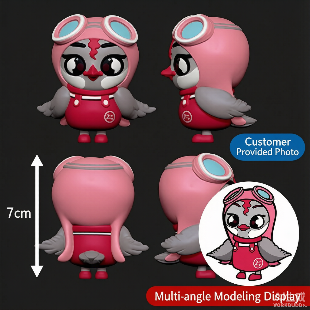 Custom pet memorial 3D figurine from photo by Joyfulpop
