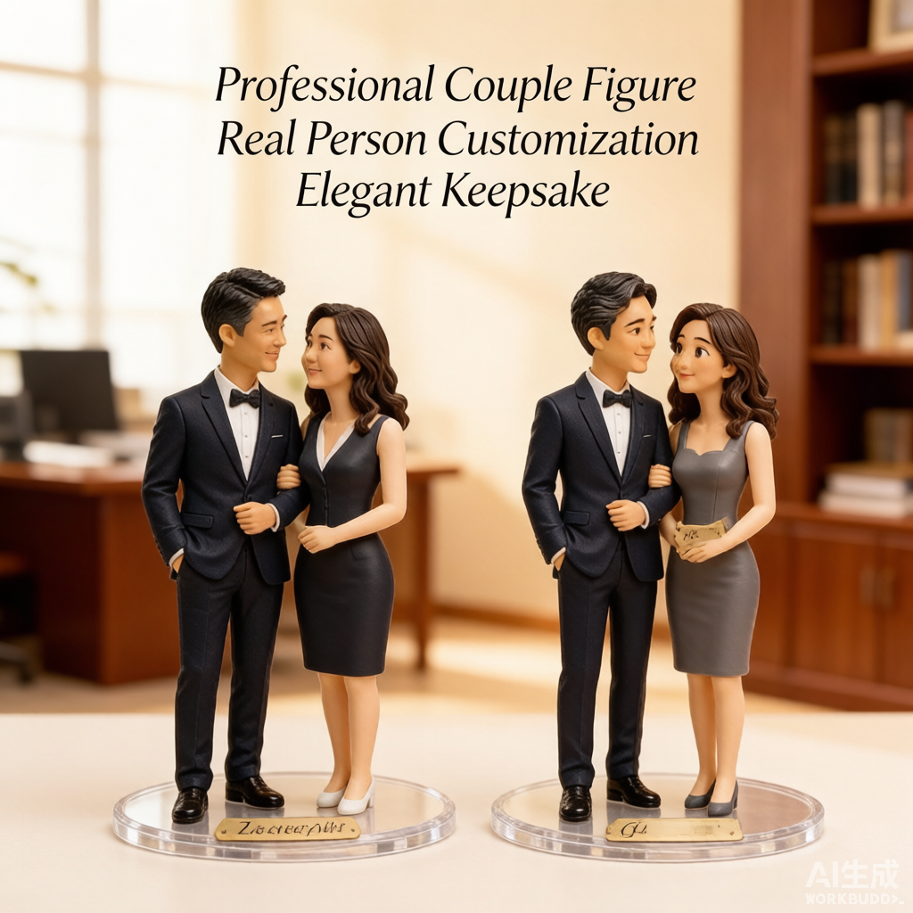 Custom couple 3D figurine sculpted from photo by Joyfulpop