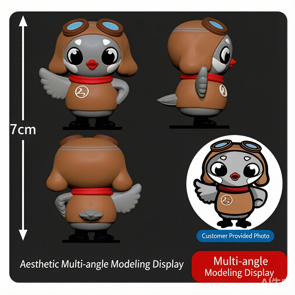 Custom pet memorial 3D figurine from photo by Joyfulpop