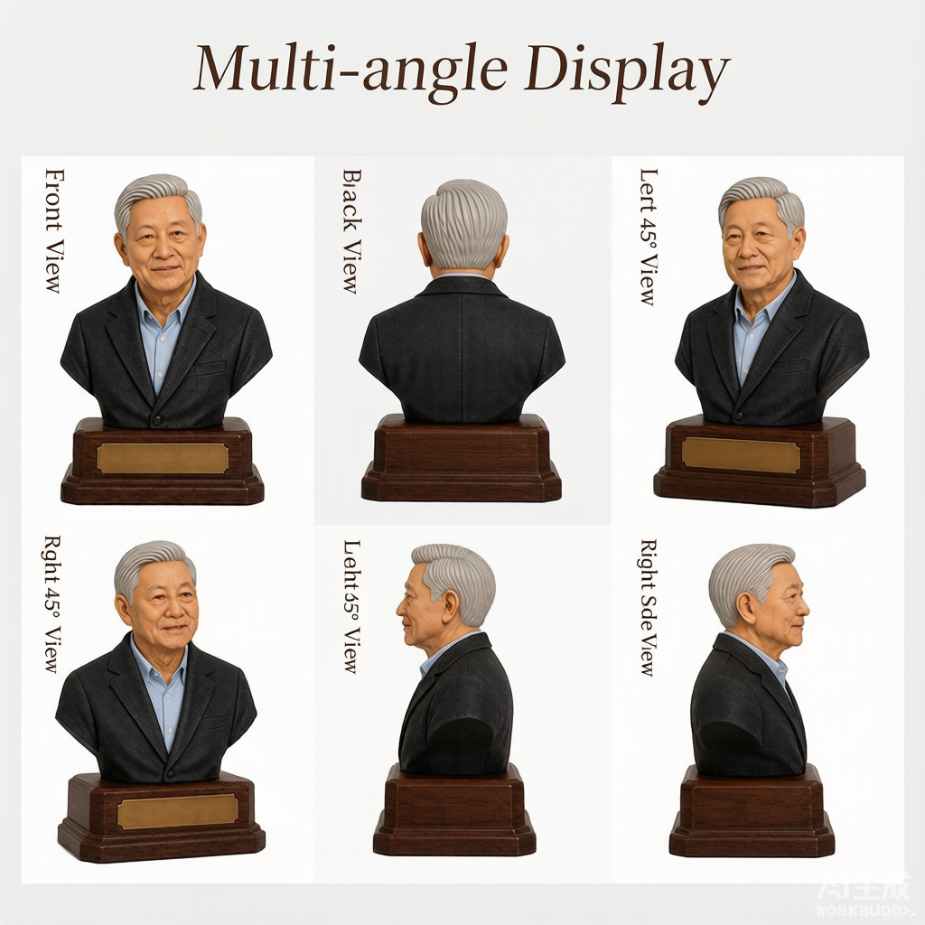 Custom elderly memorial 3D figurine from photo by Joyfulpop