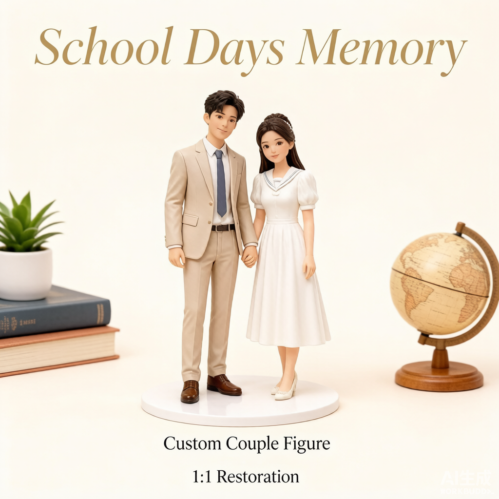 Custom couple 3D figurine sculpted from photo by Joyfulpop