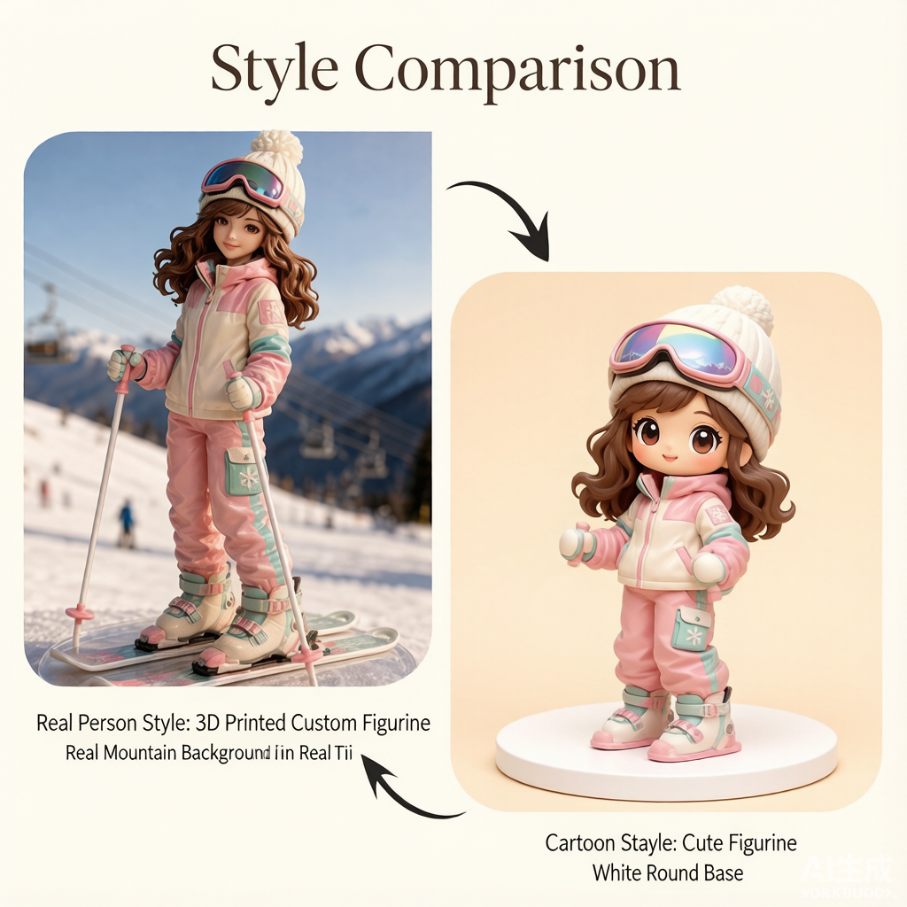 Custom cartoon-style 3D figurine handcrafted from photo by Joyfulpop