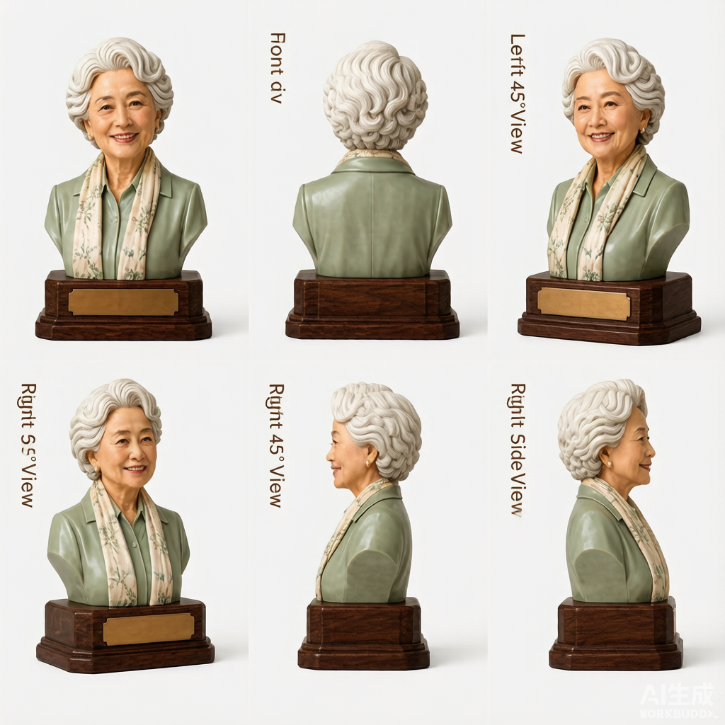 Custom elderly memorial 3D figurine from photo by Joyfulpop
