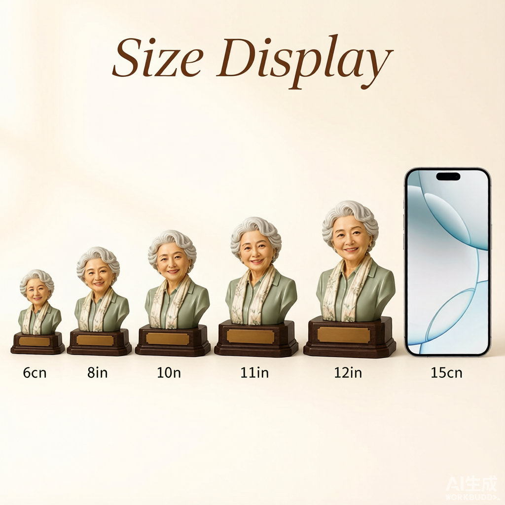 Custom elderly memorial 3D figurine from photo by Joyfulpop