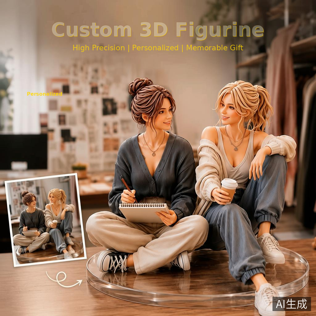 Custom friends 3D figurine from photo by Joyfulpop