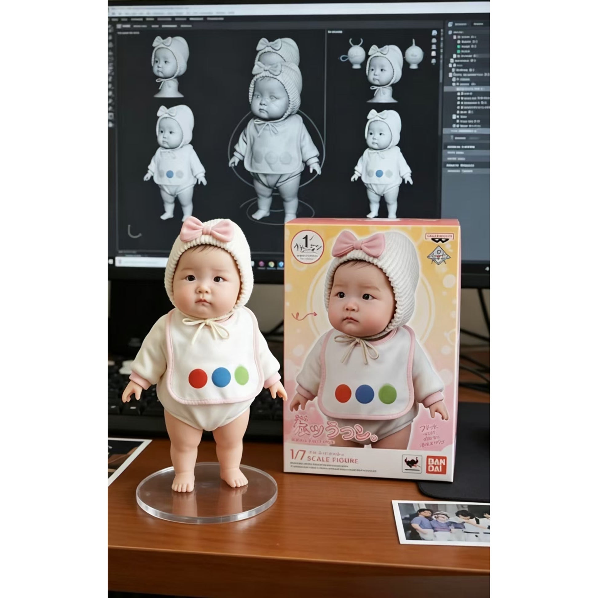 Custom children's 3D portrait figurine made from photo by Joyfulpop