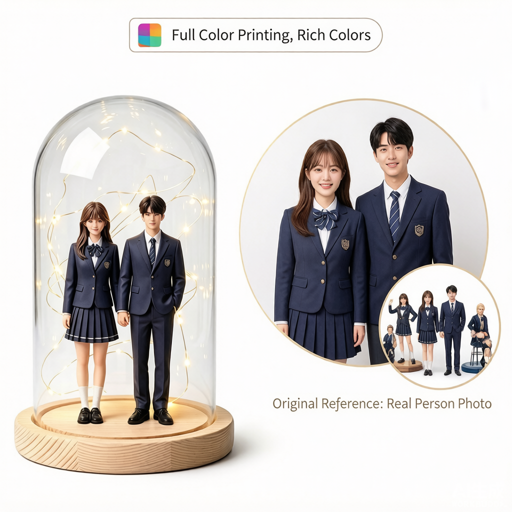 Custom couple 3D figurine sculpted from photo by Joyfulpop