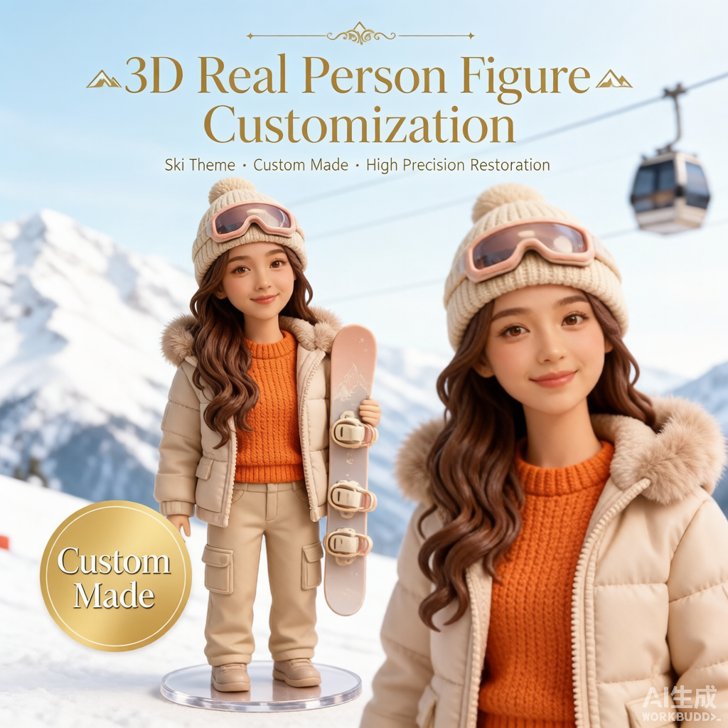 Custom cartoon-style 3D figurine handcrafted from photo by Joyfulpop