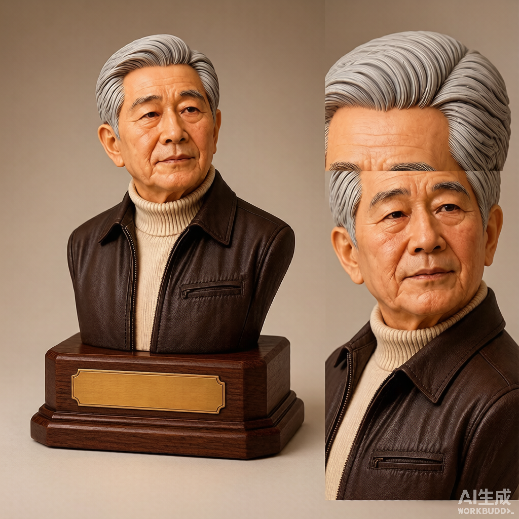 Custom elderly memorial 3D figurine from photo by Joyfulpop