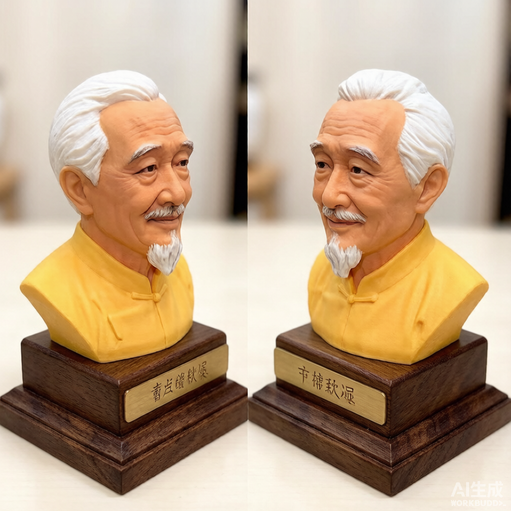 Custom elderly memorial 3D figurine from photo by Joyfulpop