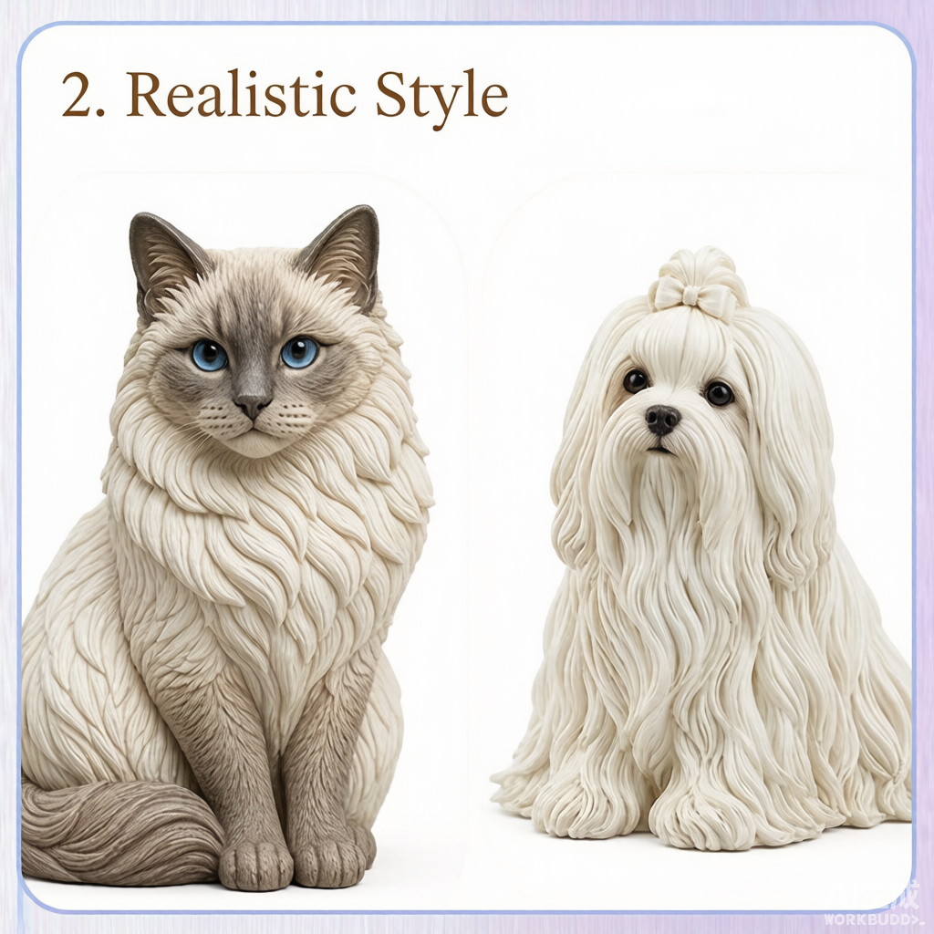 Custom pet memorial 3D figurine from photo by Joyfulpop