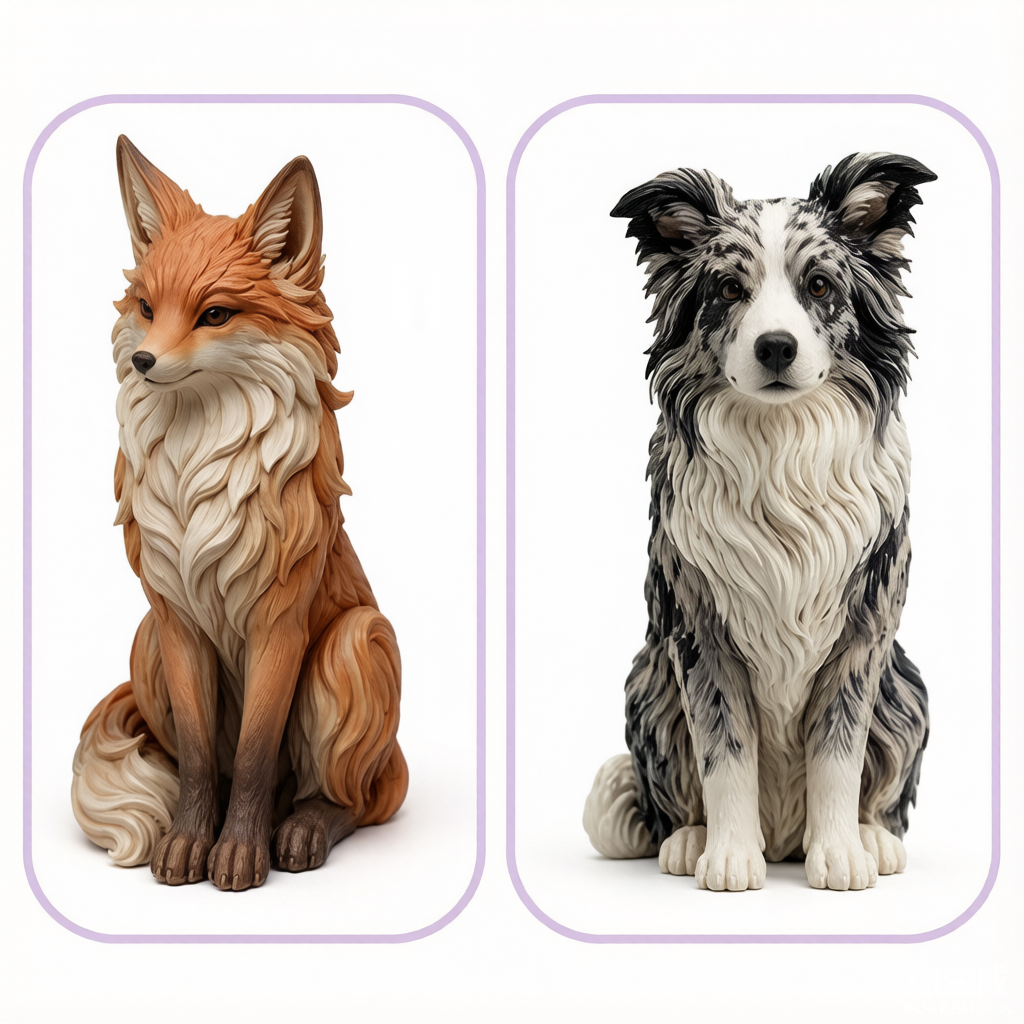 Custom pet memorial 3D figurine from photo by Joyfulpop