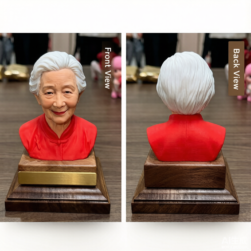 Custom elderly memorial 3D figurine from photo by Joyfulpop