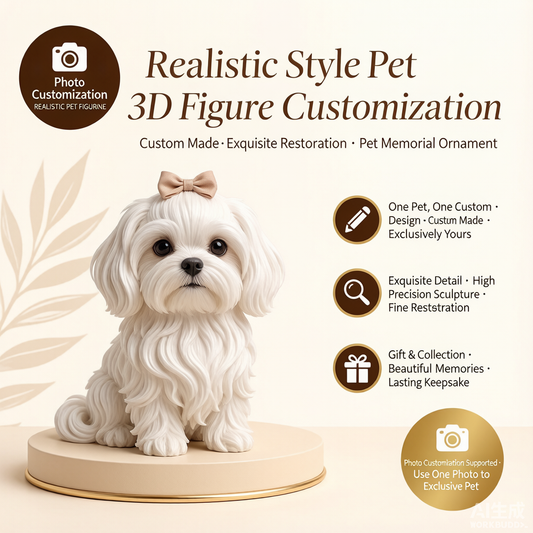 Custom pet memorial 3D figurine from photo by Joyfulpop