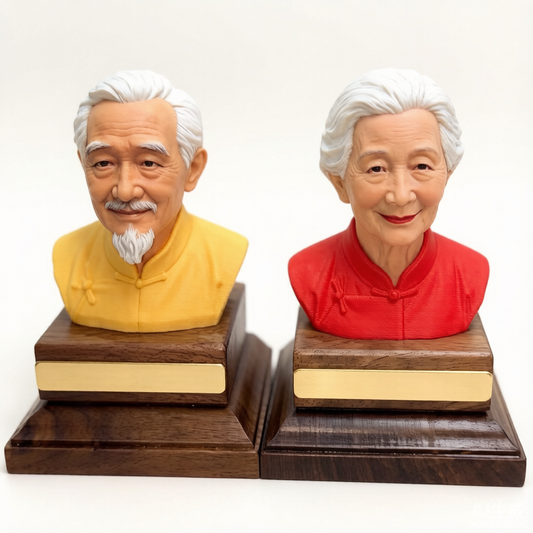 Custom elderly memorial 3D figurine from photo by Joyfulpop