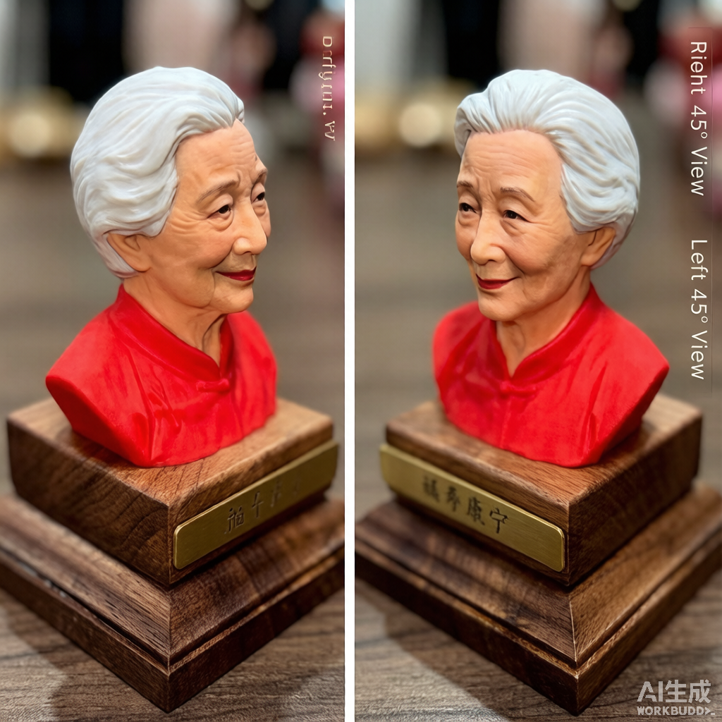 Custom elderly memorial 3D figurine from photo by Joyfulpop