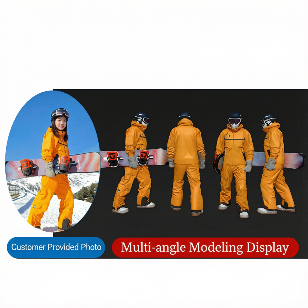 Custom ski-themed 3D figurine in winter gear from photo by Joyfulpop