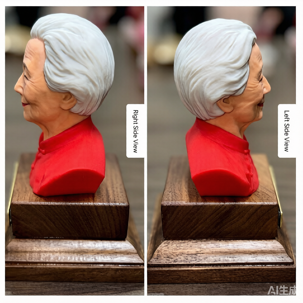 Custom elderly memorial 3D figurine from photo by Joyfulpop