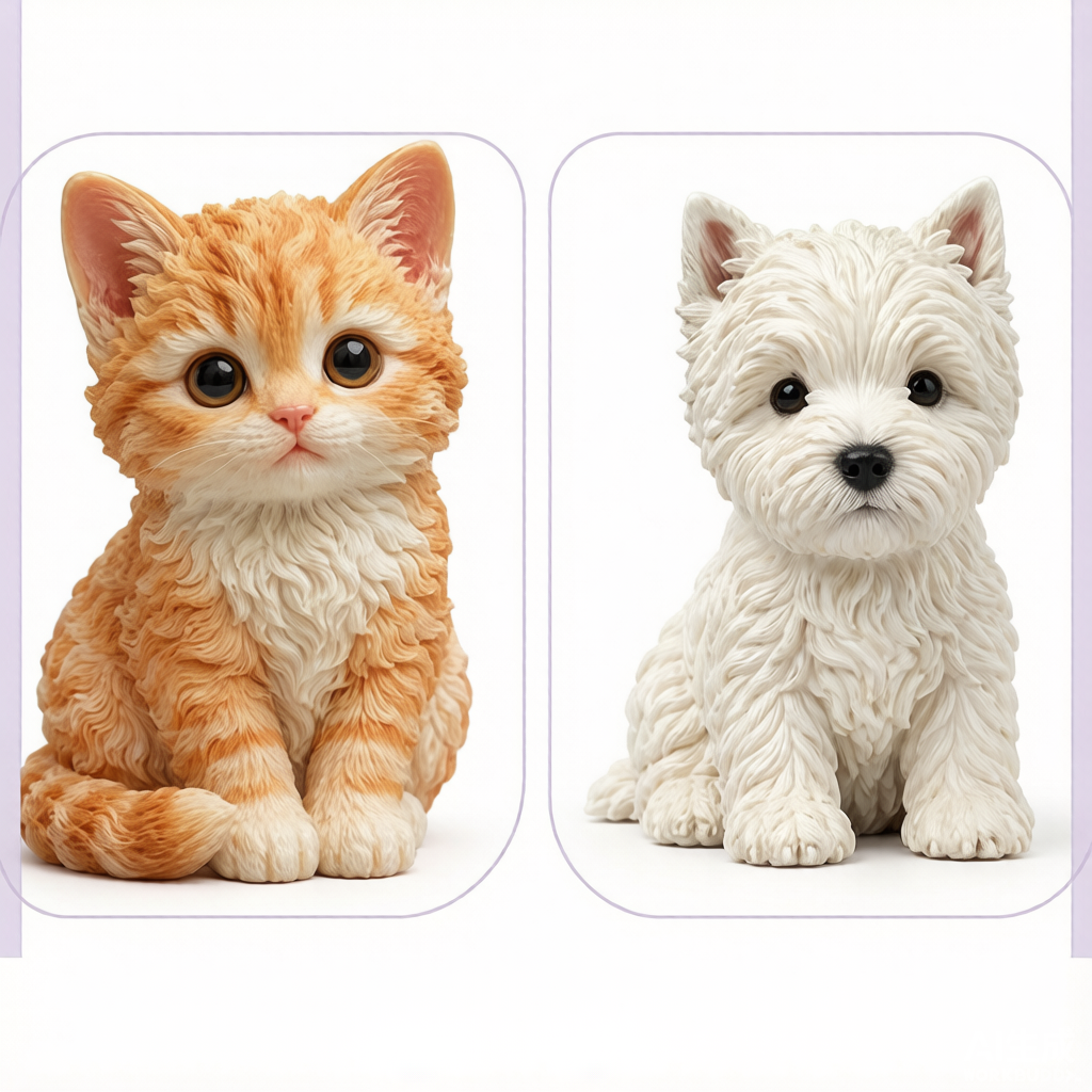 Custom pet memorial 3D figurine from photo by Joyfulpop