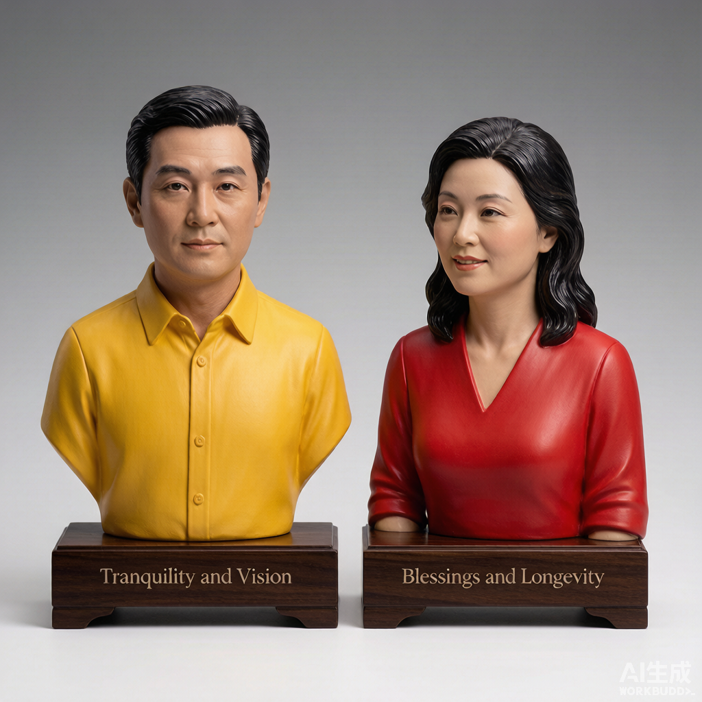 Custom elderly memorial 3D figurine from photo by Joyfulpop