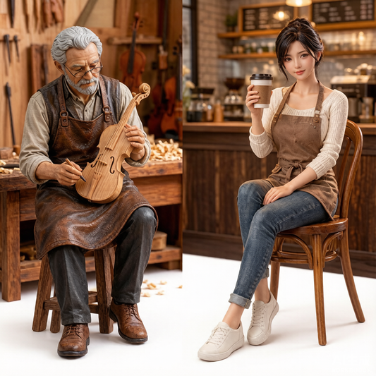 Custom mixed multi-character 3D figurine from photos by Joyfulpop