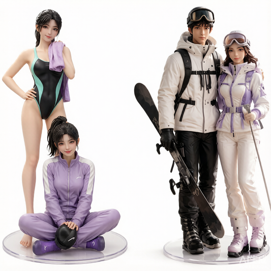 Custom couple 3D figurine sculpted from photo by Joyfulpop