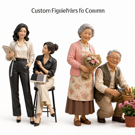 Custom family 3D portrait figurine from photo by Joyfulpop