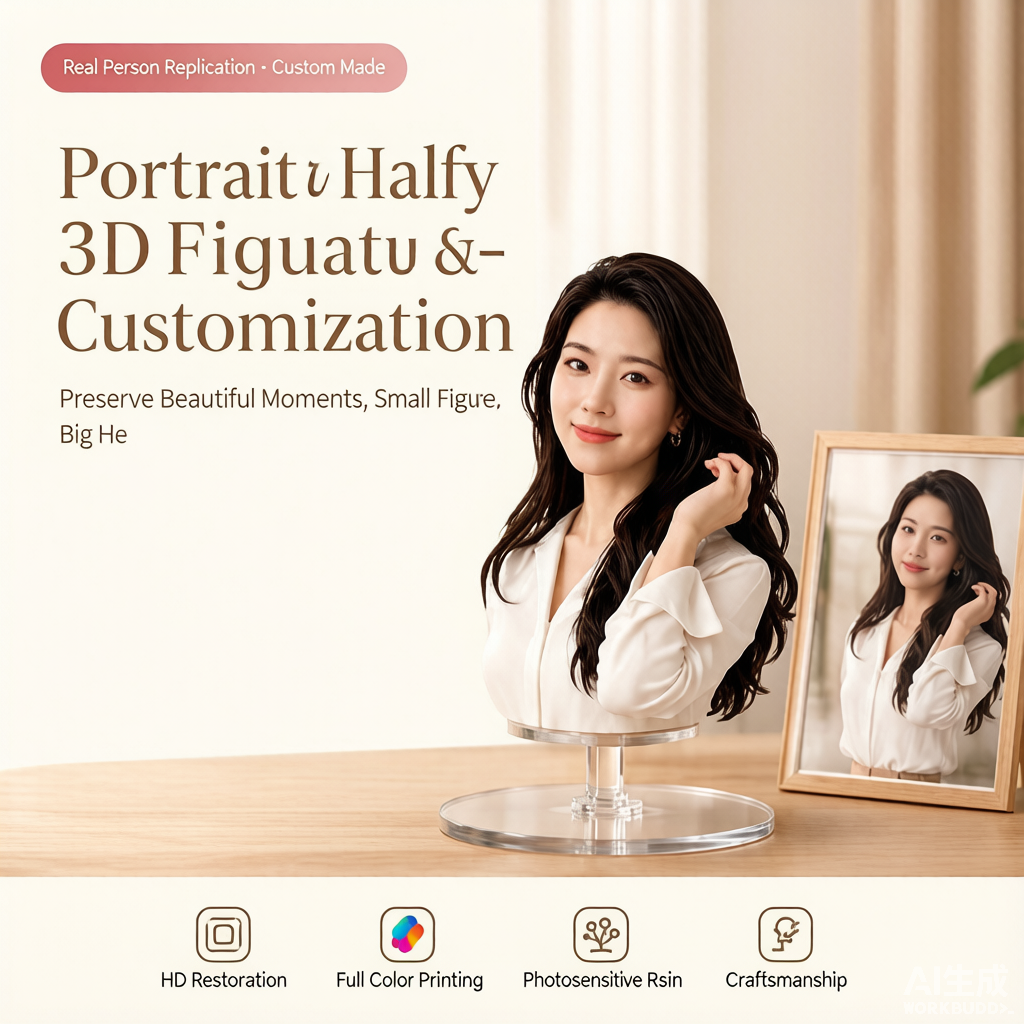Custom half-body 3D bust figurine from photo by Joyfulpop