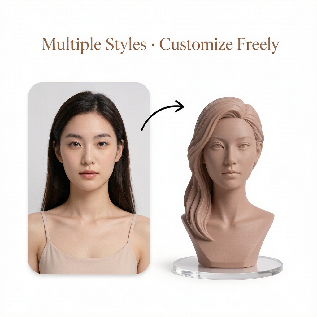 Custom half-body 3D bust figurine from photo by Joyfulpop