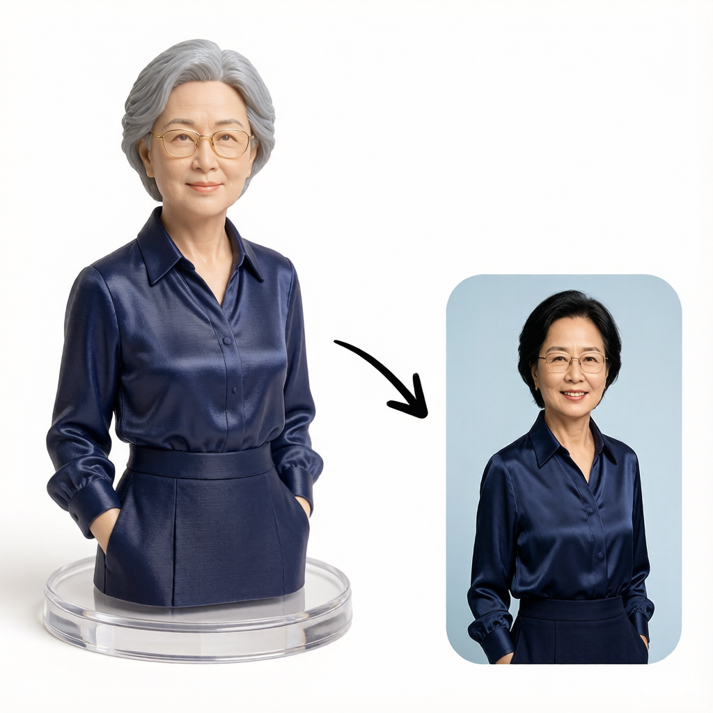 Custom half-body 3D bust figurine from photo by Joyfulpop