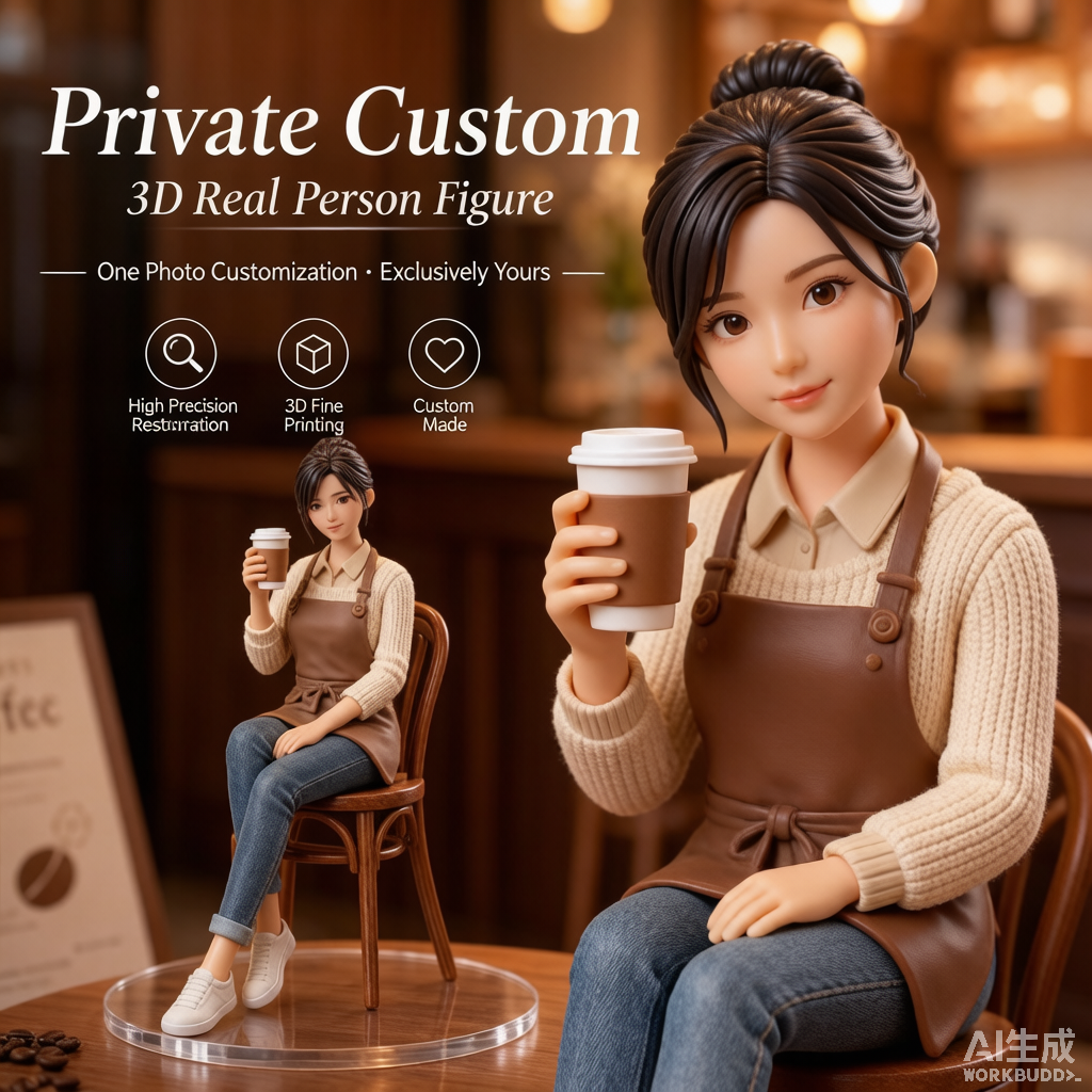 Custom single person 3D figurine from photo by Joyfulpop