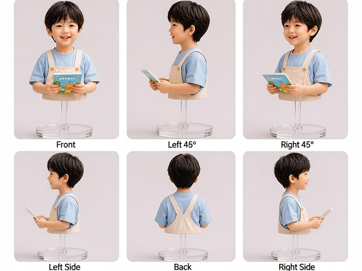 Custom children's 3D portrait figurine made from photo by Joyfulpop