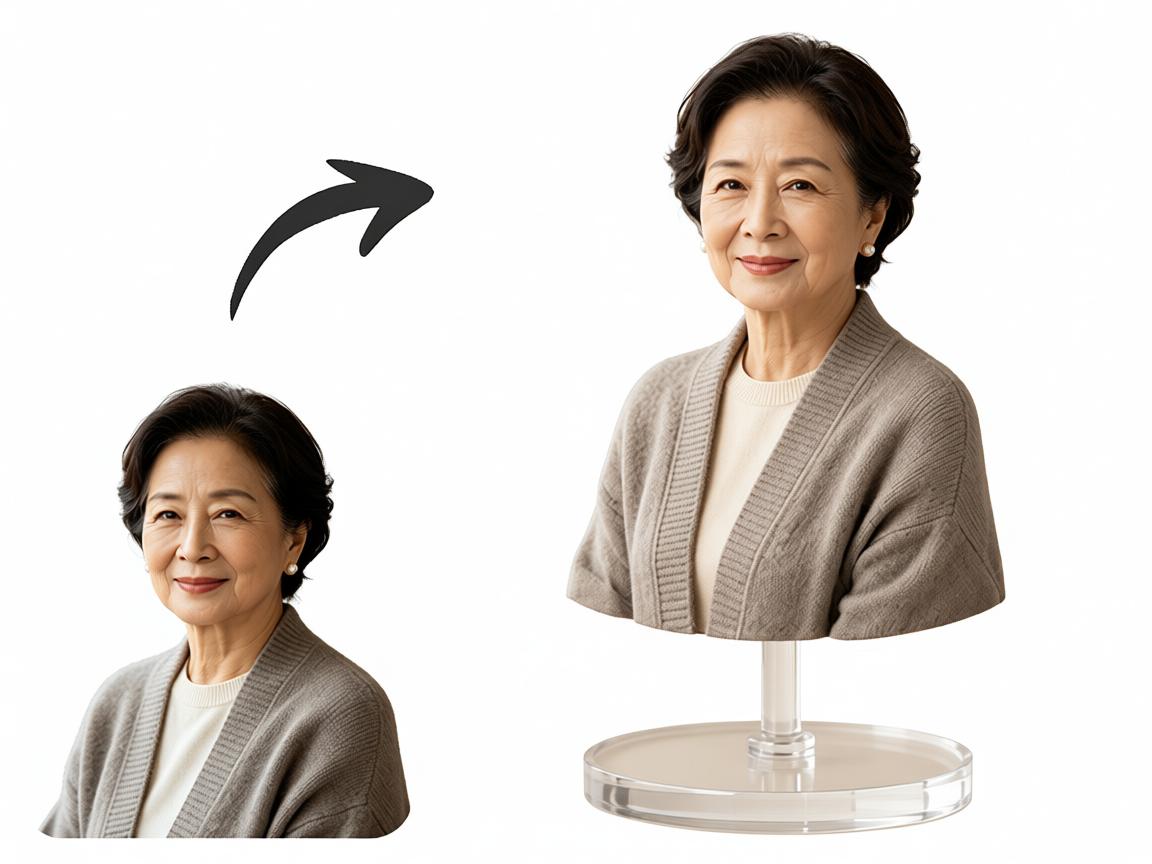 Custom half-body 3D bust figurine from photo by Joyfulpop