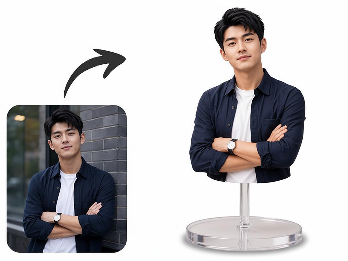 Custom half-body 3D bust figurine from photo by Joyfulpop