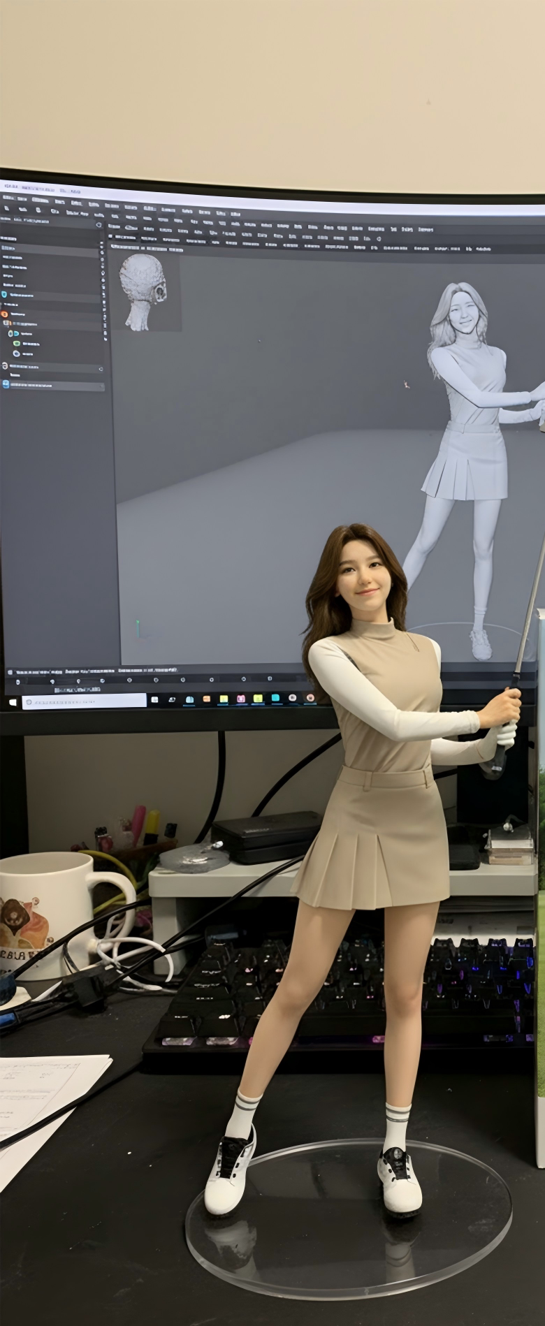 Custom half-body 3D bust figurine from photo by Joyfulpop