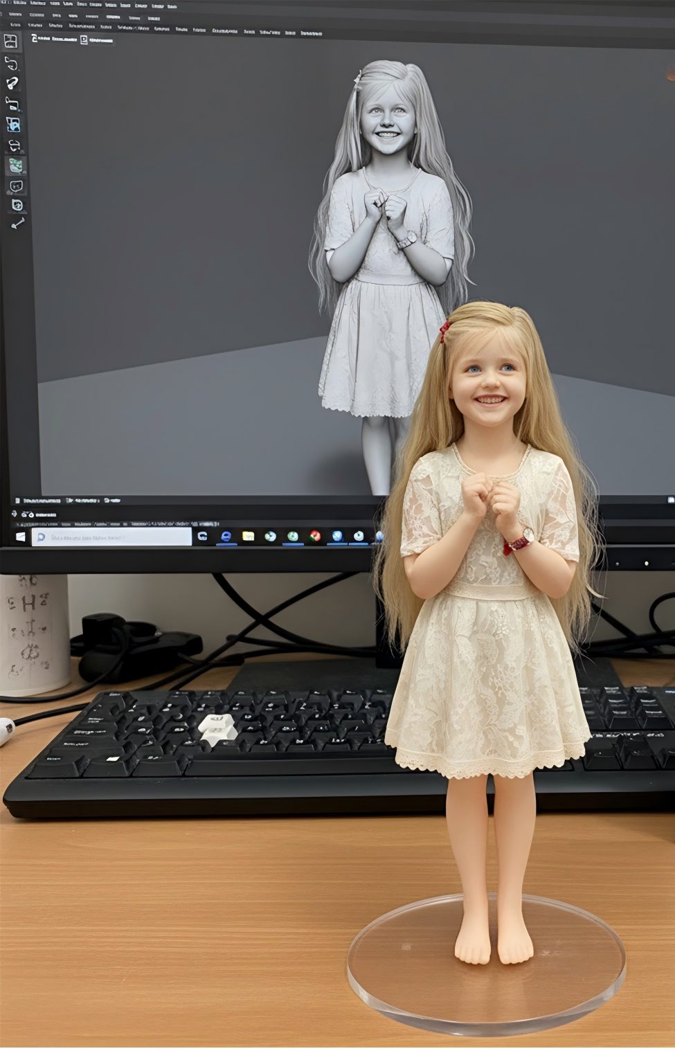 Custom family 3D portrait figurine from photo by Joyfulpop