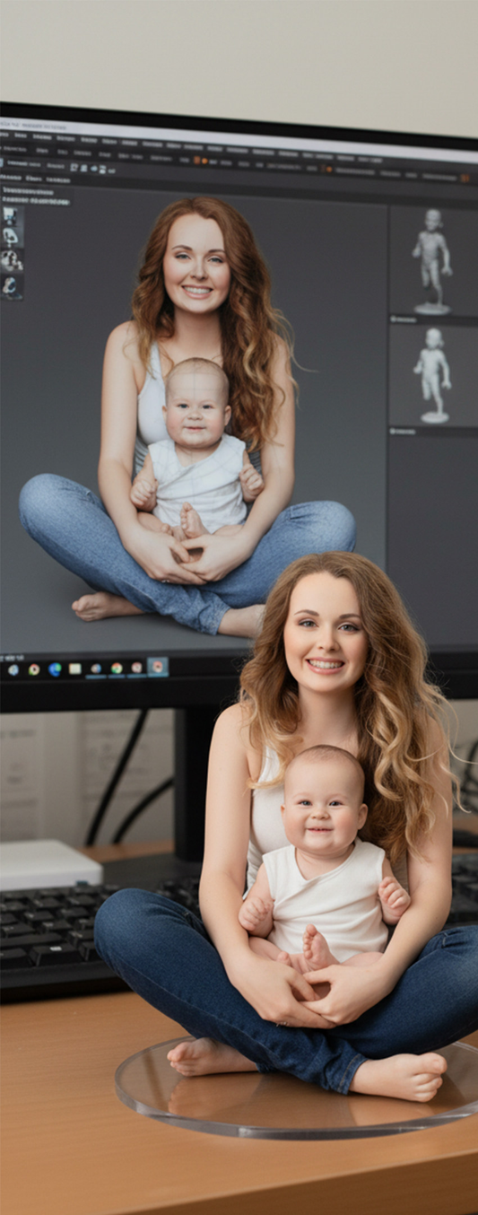 Custom family 3D portrait figurine from photo by Joyfulpop