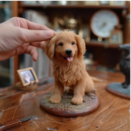 Custom pet memorial 3D figurine from photo by Joyfulpop